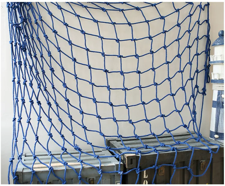 Сине-белая рыболовная сеть, подвесная декоративная ткань, приморский пляж, ракушка для вечеринки, Средиземноморский Морской домашний декор, дверь, наклейка на стену