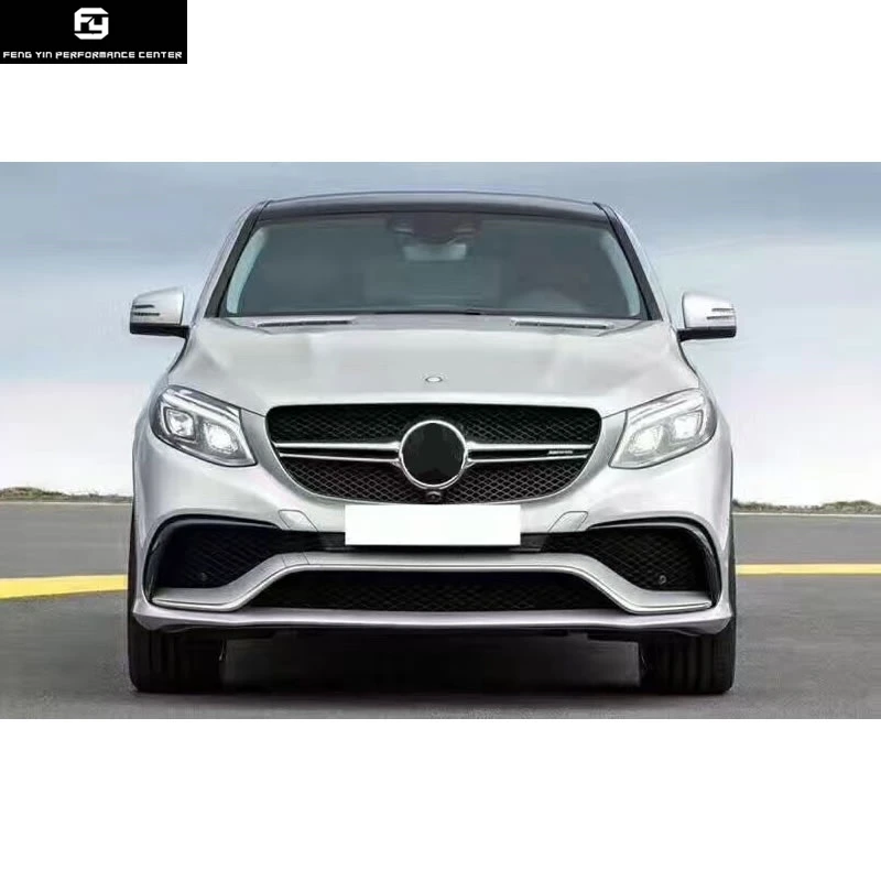 GLE Coupe GLE63 AMG стиль PP Неокрашенный передний бампер задний диффузор гоночные грили для Mercedes Benz GLE Coupe Комплект кузова автомобиля