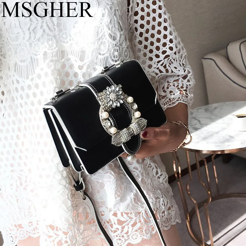 MSGHER حقيبة يد فاخرة النساء أكياس مصمم خمر الكتف سلسلة مساء حقيبة صغيرة الإناث رسول Crossbody حقائب للنساء