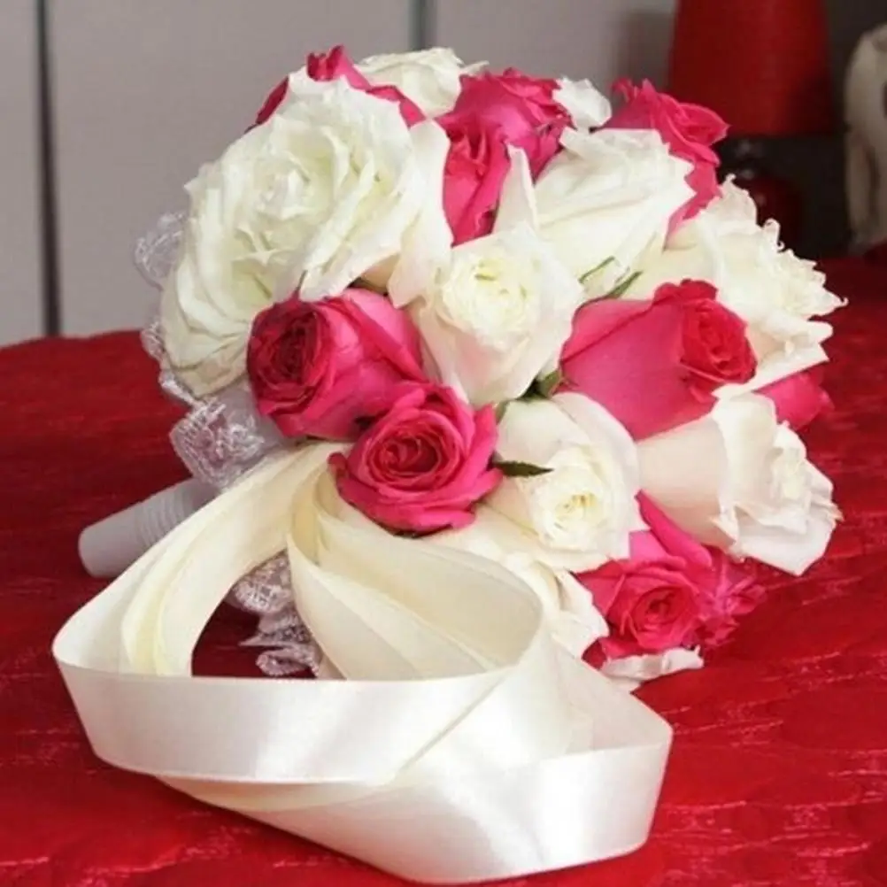 1 комплект Свадебные невесты держатель для букетов ручка белый кружевной воротник цветок держатель