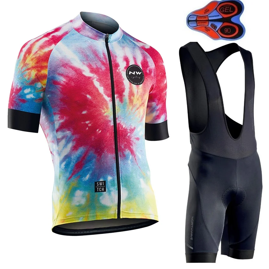 

2019 NEW NORTHWAVE Summer Men Cycling Jersey Short Sleeve Set Breathable bib shorts Bicycle Clothes Quick Dry Maillot NW 9D GEL