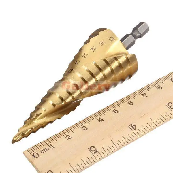 

4-32MM HSS 4241 Step Drill Bits Titanium Coated Pagoda Drill Ladder Drill Hexagon Shank