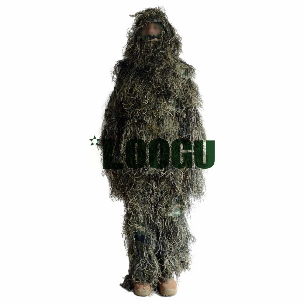 Мужская охотничья одежда Снежный песок джунгли Ghillie костюм Снайпер скрывающая куртка в стиле милитари камуфляж тактика прозрачная накидка охота слепой