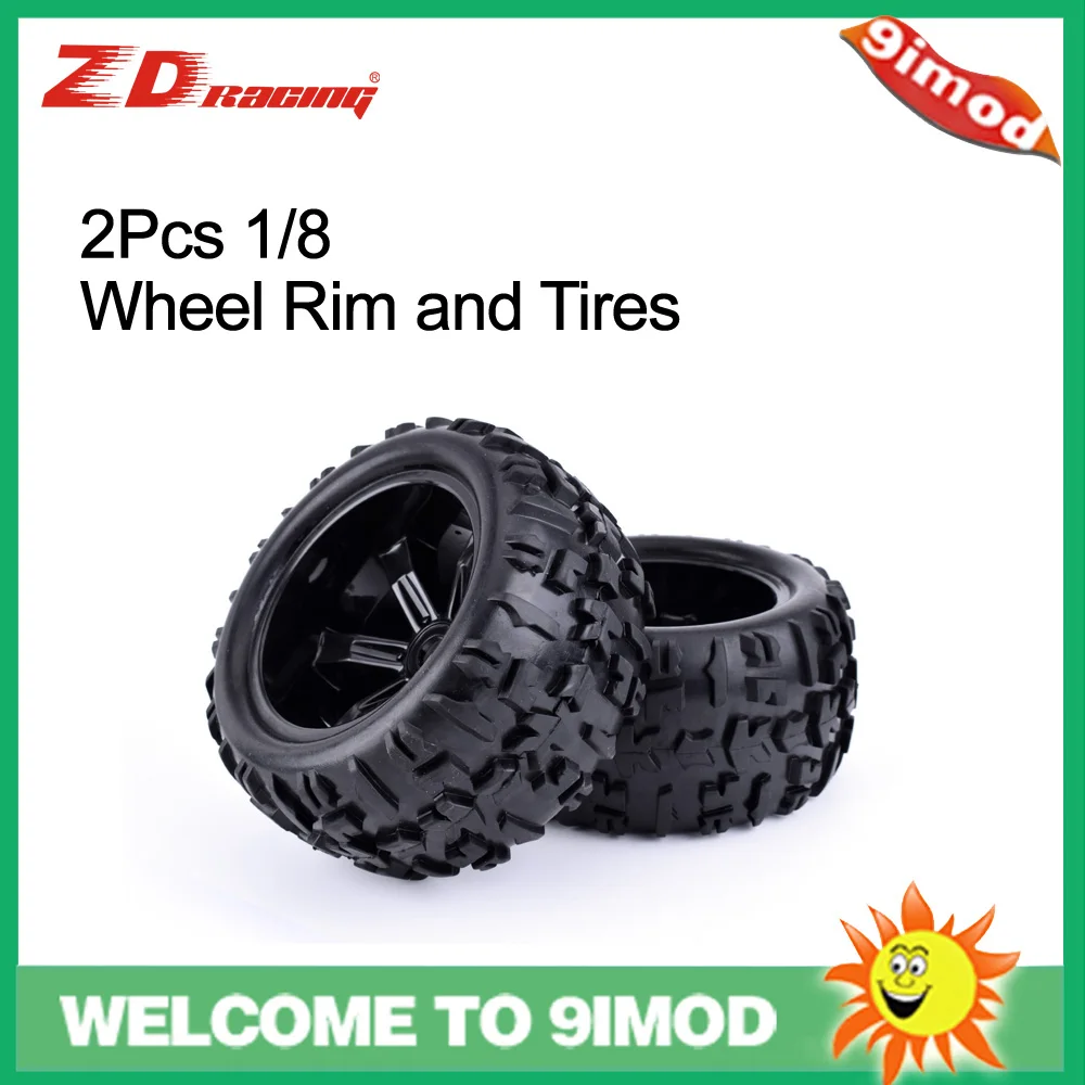 

2Pcs ZD Racing 150mm Wheel Rim and Tires 17mm Hex Hub for Traxxas 1/8 Monster Bigfoot Truck HSP Off Road HPI RC Car