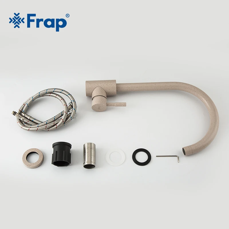 Frap Black Kitchen Faucet Stainless Steel 360