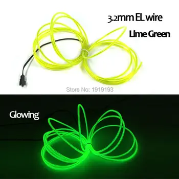 

10 colors 3.2mm 5Meters EL wire Electroluminescent NEON flexible LED Strip ligth for FLash Sexy Underwear Toys Party Decoration