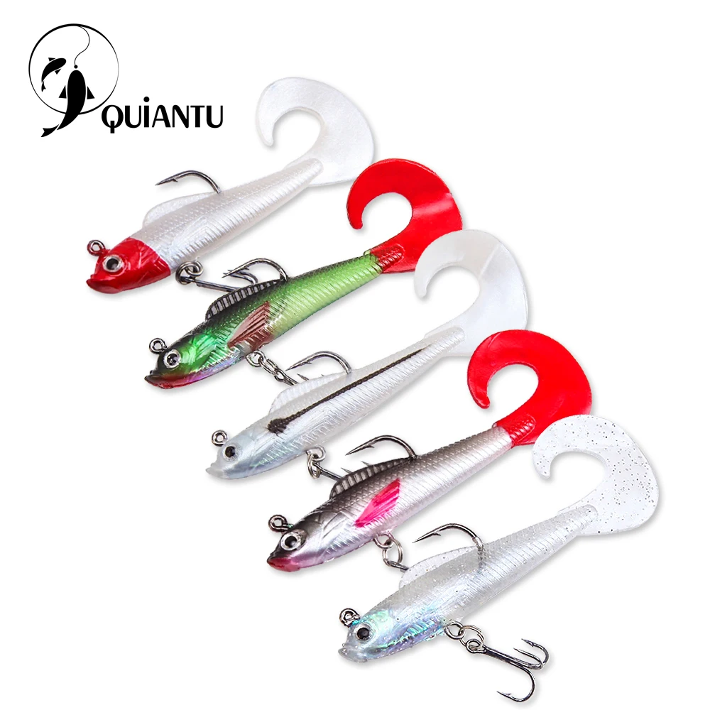 

5 Pcs/lot 10cm 9.5g 3D Eyes Fishing Lures Lead With Soft Fishing Lure Hook Lures Bass Bait Artificial baits wobblers rubber jig