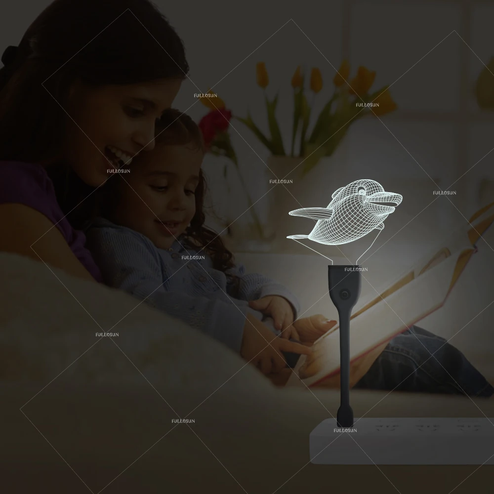 

Mini LED USB night Lights multicolor dolphin 7 Color special gift for boys and girl reading typing sleeping of night lighting