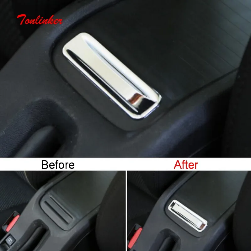 

Tonlinker Interior Armrest storage Handle Cover Stickers for C-Elysee/Peugeot 301 2017-19 Car Styling 1 PCS ABS Chrome stickers