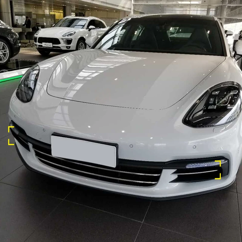 

Stainless Steel Exterior Outer Front Radiator Grille Lower Mouldings 4 PCS For Porsche Panamera 2017 2018