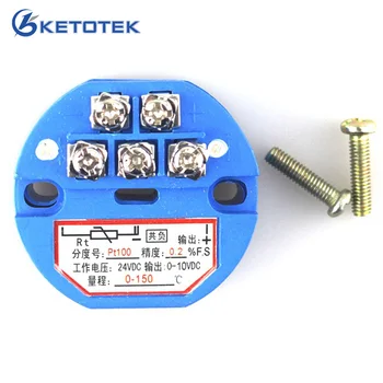 

Temperature Transmitter Sensor PT100 Thermal Resistance 0-150 C Output 0-10V Power Supply 24Vdc