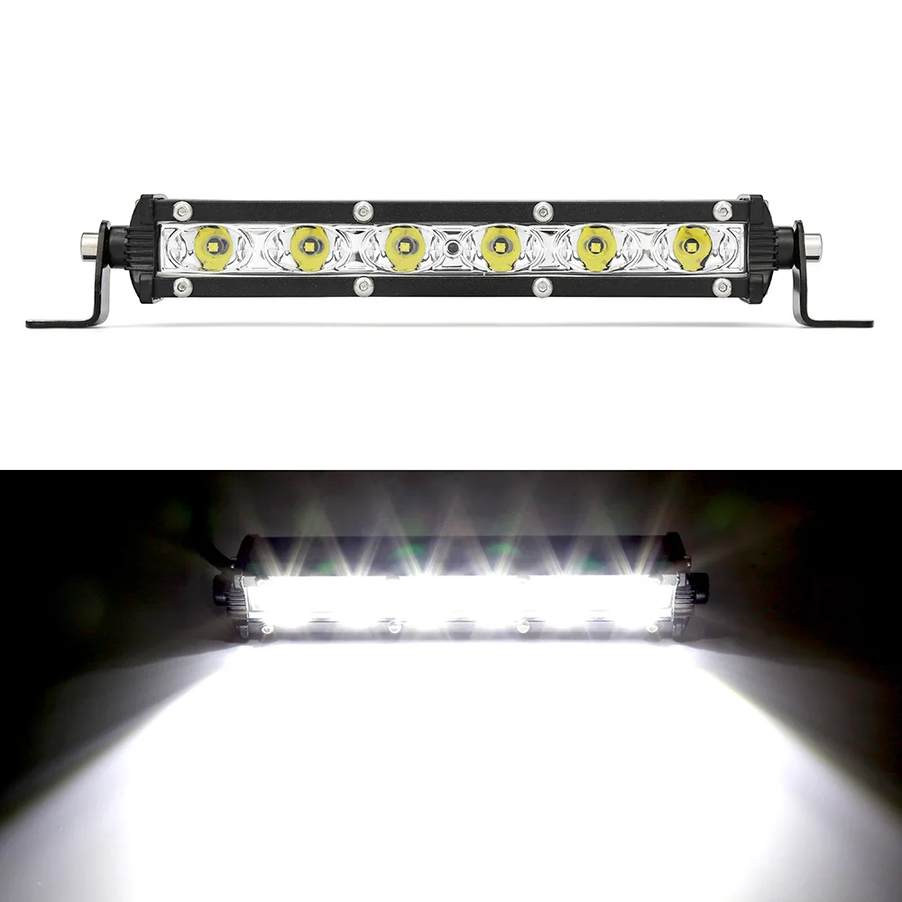 led bar 18 Вт светодиодный свет работы Бар Offroad лампы 12 В светодиодный трактор свет работы Off Road 4X4 светодиодный offroad пятно светодиодный свет Рабочая бар