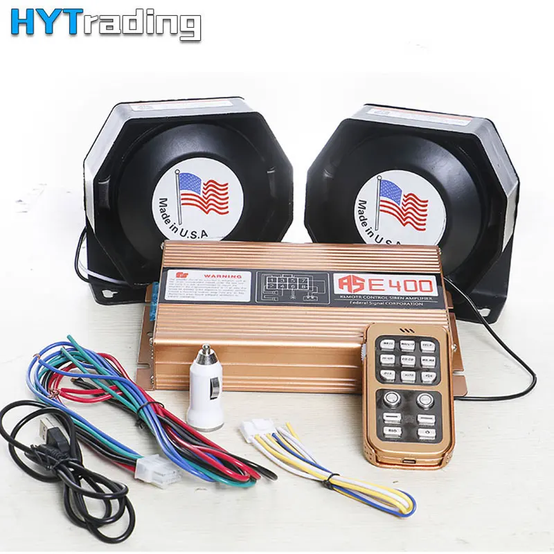  Car Police Horns 400W warning Alarm 8 Sound Wireless Remote ControlSound Signal For Car Motorcycle 