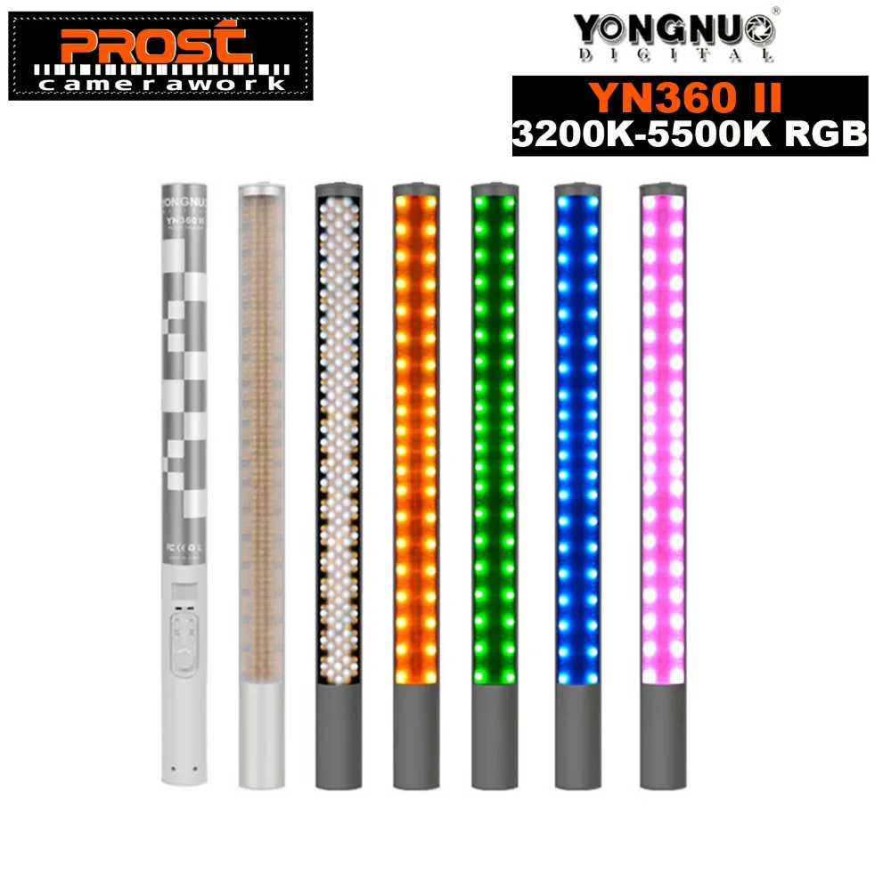 Yongnuo YN360 YN360 II Handheld Ice Stick LED Video Light built-in battery 3200k to 5500k RGB colorful controlled by Phone App Yongnuo YN360 YN360 II Handheld Ice Stick LED Video Light built-in battery 3200k to 5500k RGB colorful controlled by Phone App
