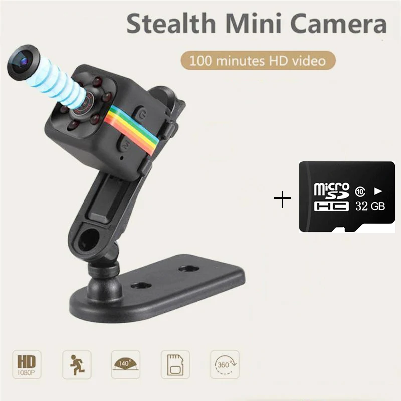

SQ11 Cam Camera HD 1080P Sensor Night Vision DV Motion Mini Camera DVR Video Camera Cam Micro Memory Card TF Card 32GB
