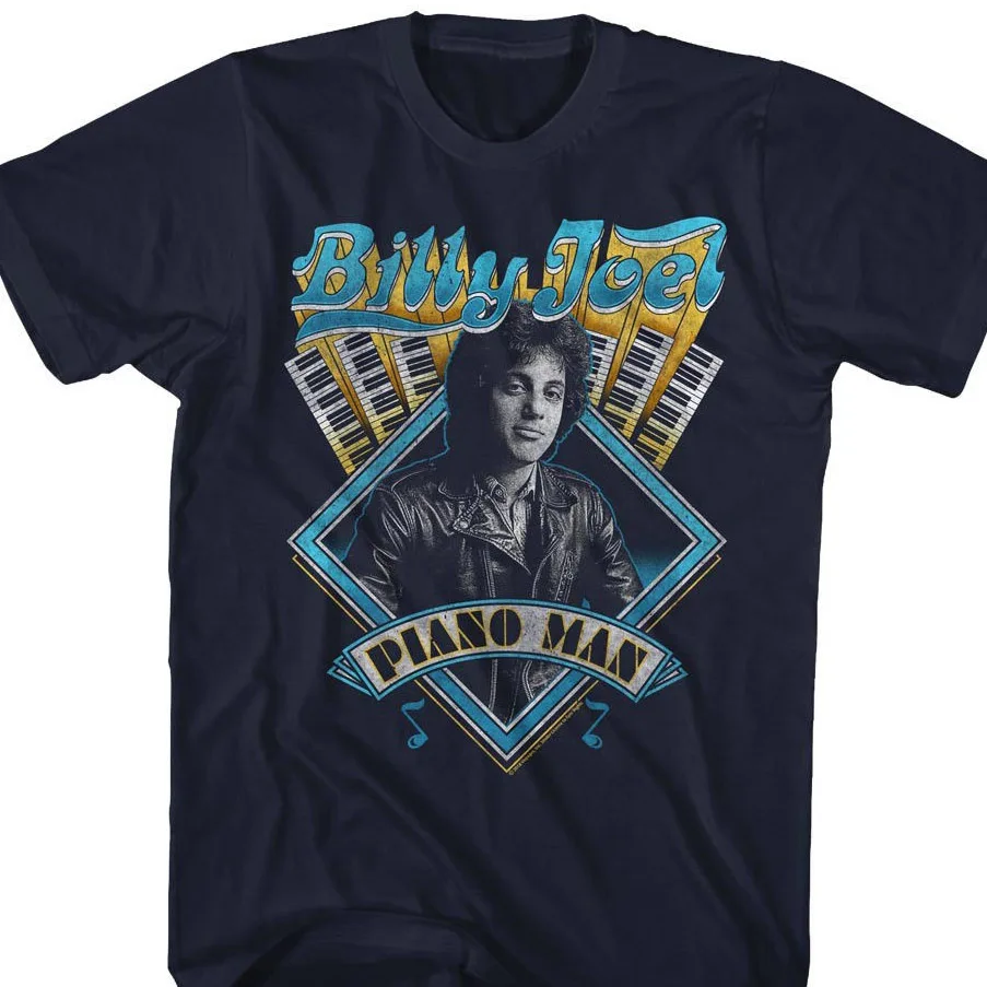 

Billy Joel Mens T Shirt The Piano Man New 100% Navy Cotton In Sizes Sm 5Xl Tee Shirt Casual Short Sleeve