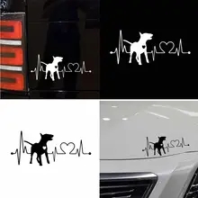 Bull Terrier Dog Electrocardiogram Car Body Window Decals Sticker Decoration araba aksesuar