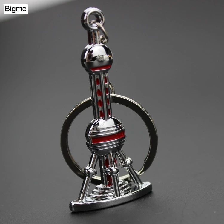 

tower Metal Keychain Men Women Car Key Chain Fashion Bag Charm Accessories key Ring Pearl of the Orient K1295