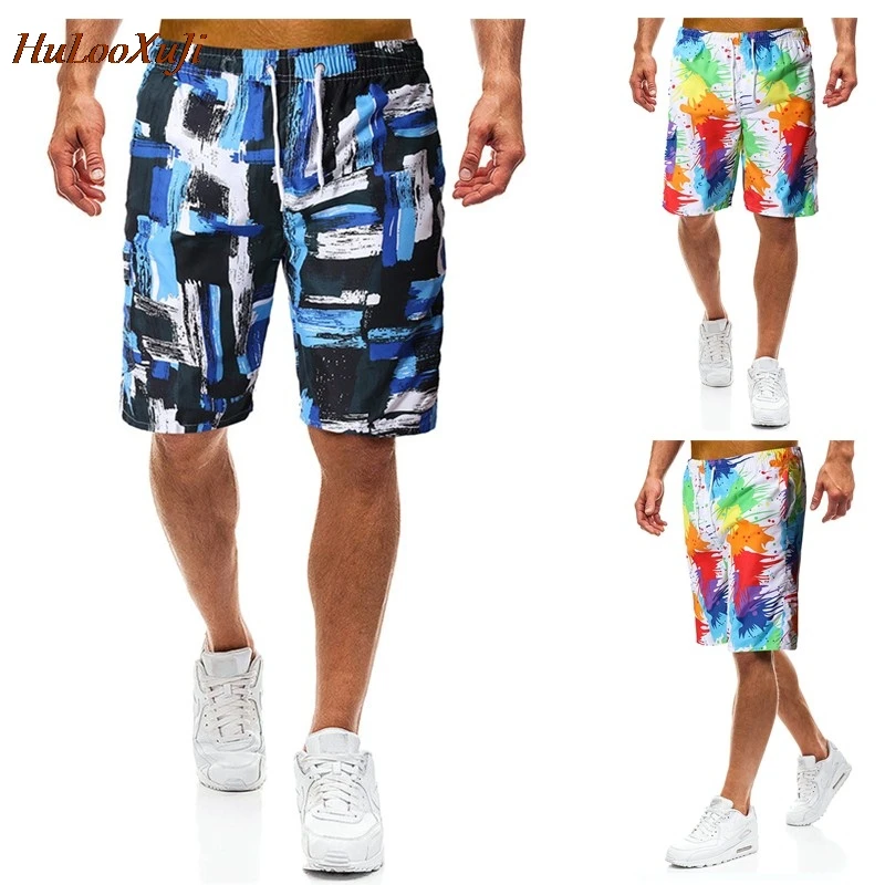 HuLooXuJi мужские пляжные шорты быстросохнущие шорты для серфинга с принтом летние шорты с эластичной резинкой на талии Размер США: M-2XL