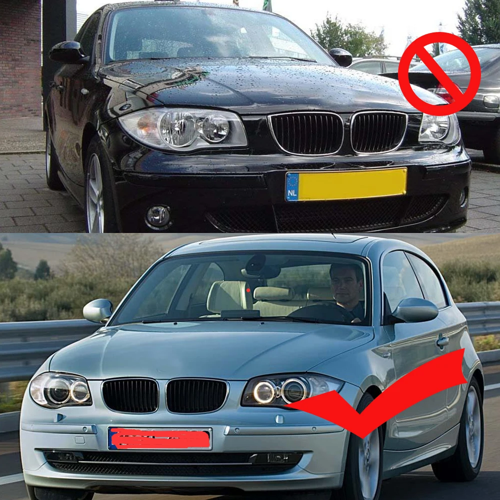 Глянец Черный передний бампер ножная решетка подходит для BMW E81 E82 E87 E88 08