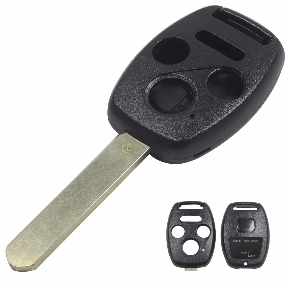 

jingyuqin 4 Buttons 3+1 Panic Remote Key Case Shell Cover For Honda 2003 2008 2009 Accord Cr-V Civic Insight Ridgeline With Logo