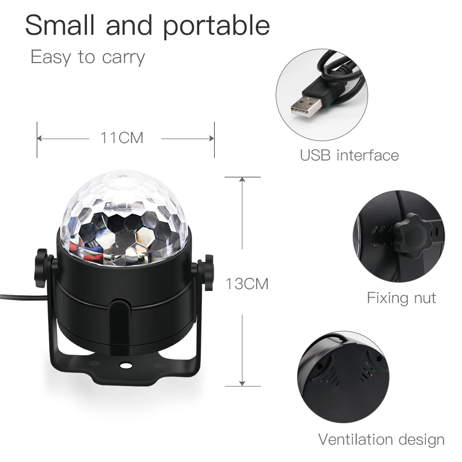 5V USB LED Disco Light Ball Sound Party Disco Lamp LED Bar Soundlight DJ Light Moving Head Laser Projector Stage Lights For Home (2)