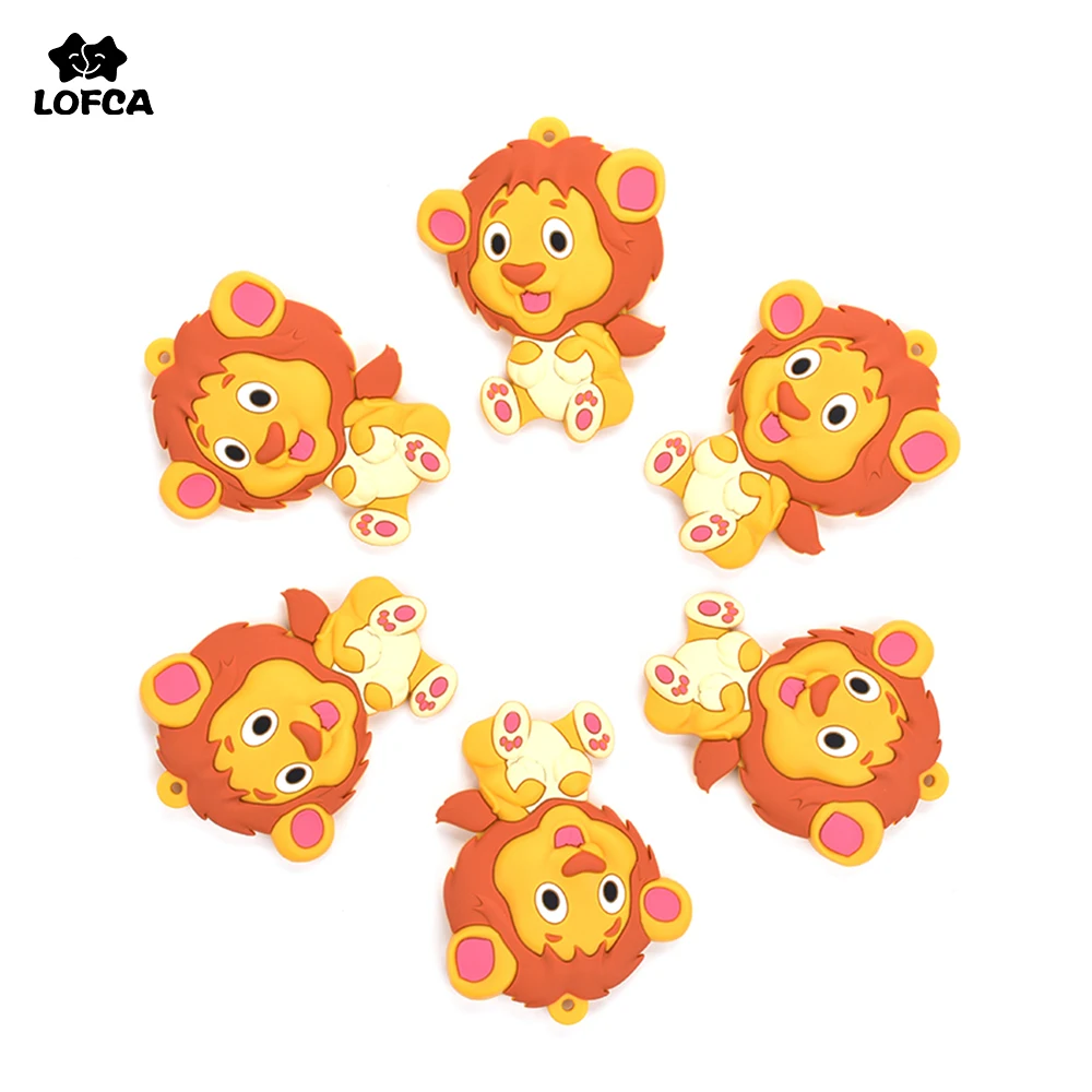 

LOFCA Wholesale 1pc Cute Lion Baby Teeter Silicone Cartoon Animal Biter DIY Pacifier Accessory Breastfeeding Necklace
