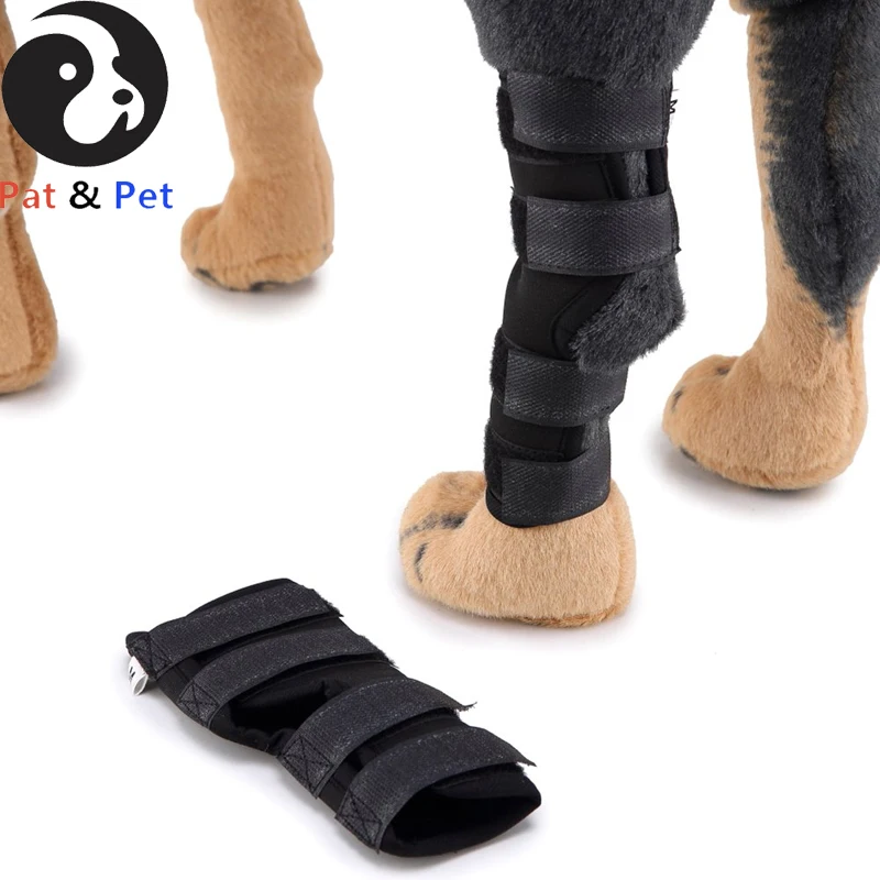 

1 Pair Dog Knee Brace Rear Hock Joint Wraps Prevents Injuries & Sprains Dog Recovery Knee Pads With fastener on the knee brace