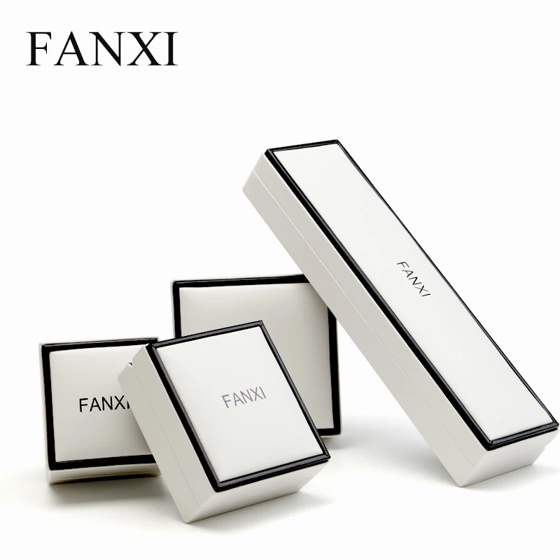 FANXI коробки для ювелирных изделий из искусственной кожи с бархатным кольцом и