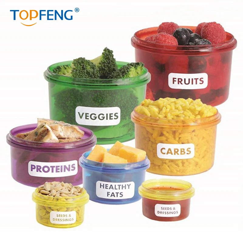 

TopFeng Food Storage Container Easy Way to Lose Weight Perfect Portions Lunch Box, Weight Control Containers Storage Boxes 7pcs/