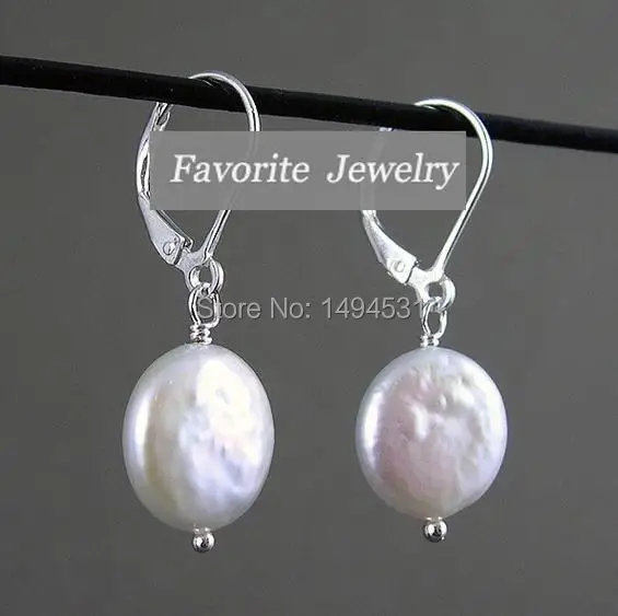 

Wholesale Pearl Earrings - AAA 12-13MM White Color Natural Freshwater Pearl Earring Set Handmade Jewelry - Free Shipping