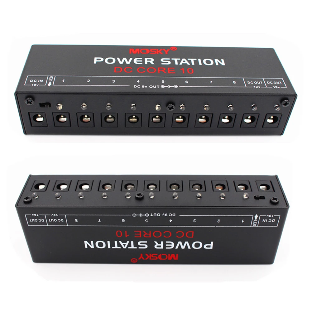 10 Isolated DC Output Power Supply Blue LED Lighting Overcurrent Protected US/EU/UK Plug Guitar Pedal Mini
