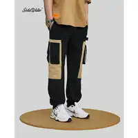 SODA WATER 2019 Fashion Hip Hop Cargo Pants Streetwear Men Sweatpant Harem Pant Multi Pocket Casual Trousers For Men 81162W