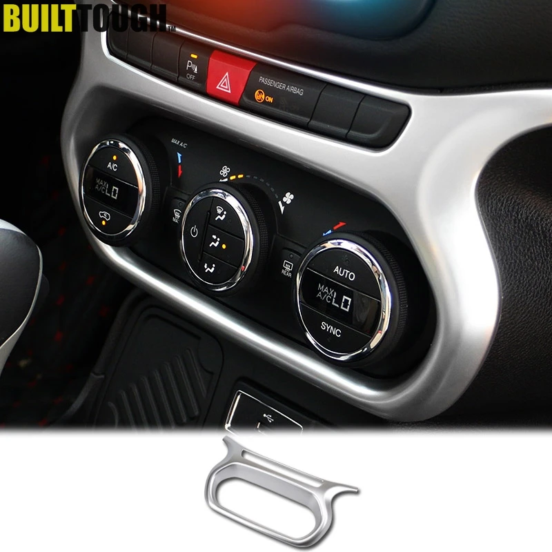 

For Jeep Renegade 2015 2016 2017 2018 Chrome Center Console Dashboard AC Air Condition Switch Button Panel Cover Trim Molding