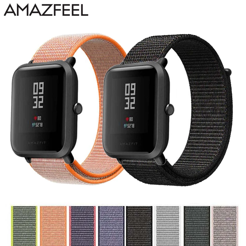 Ремешок из нейлона AMAZFEEL для часов Amazfit цветной нейлоновый ремешок наручных BIP PACE