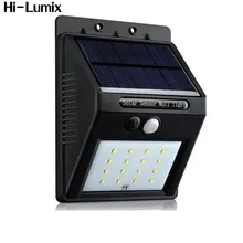 HI-Lumix водонепроницаемый наружный Солнечный светодиодный настенный светильник 16 светодиодный s супер яркий белый беспроводной PIR датчик движения Ночной светильник для сада