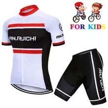 Детский комплект из джерси с короткими рукавами, летняя одежда для велоспорта для мальчиков и девочек, MTB велосипед, Ropa, детская велосипедная одежда