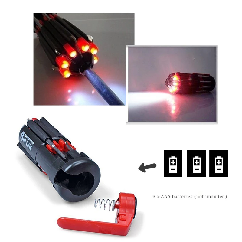 MPT-8In1-Multi-Purpose-Hand-Tools-Universal-Screwdrivers-LED-Torch-Light-Up-Repair-Precision-Household-MiNi
