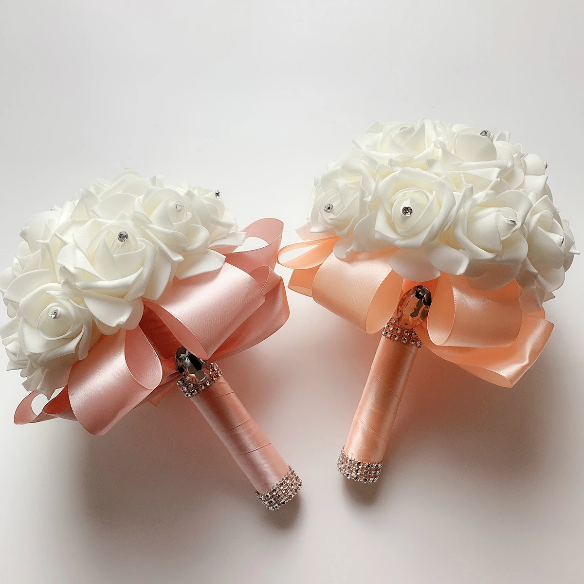 Красивый белый свадебный цветок цвета слоновой кости Свадебный букет Искусственный цветок «Роза» букет хрустальные свадебные букеты