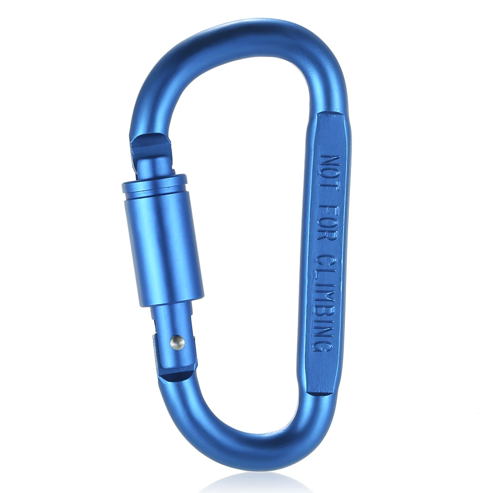 15Pcs Aluminum Carabiner D-Ring Clip Snap Hook Climbing Key Chain Hiking Outdoor 