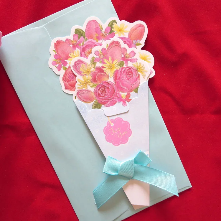 Teacher S Day Greeting Card With Multiple Card Ribbon Bouquet Folded Card Teacher Card Card Roll Card Backupribbon Yard Aliexpress