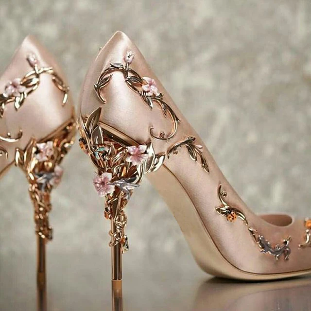 heels with flowers on heel