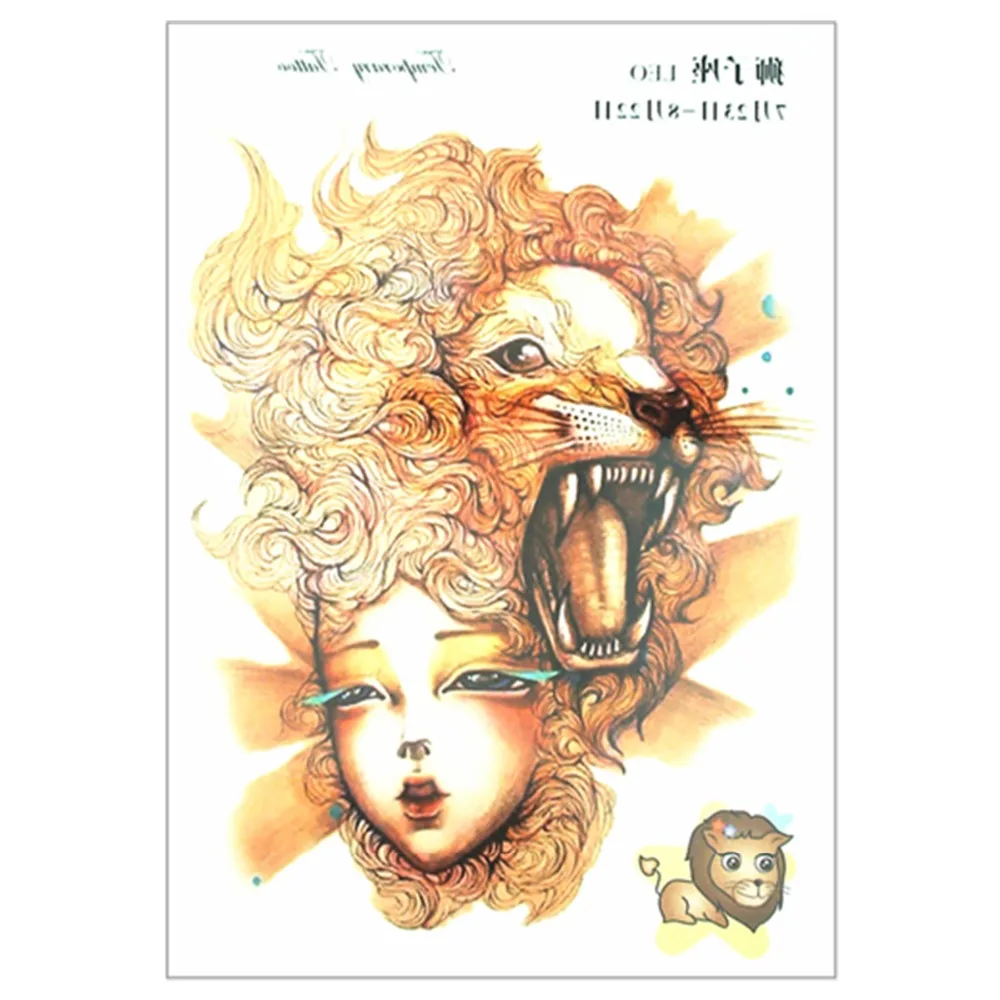 Nu TATY Leo новый дизайн 12 зодиака временные наклейки на тело флеш тату 21*15 см