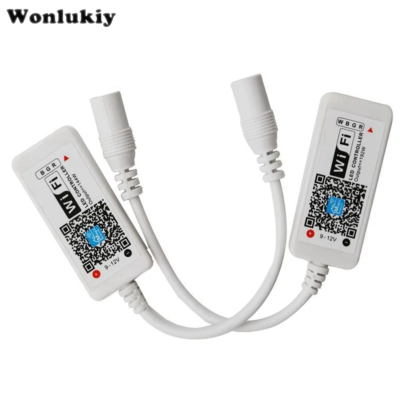 

Wonlukiy DC 5V 12V 24V Mini WiFi LED RGB / RGBW Controller for iOS Android APP 24Key IR Remote Controller 3528 5050 Led Strip