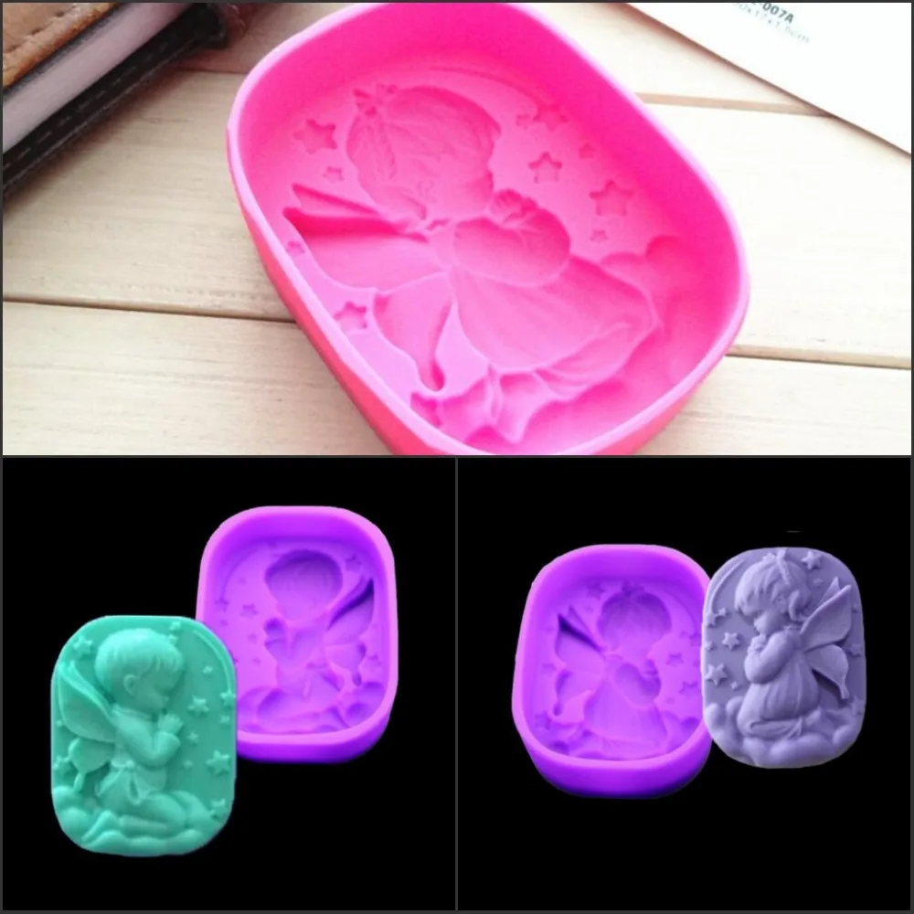 

Soap Silicone Mold Handmade Angel Boy / Girl Single Cavity Molding Tool Kitchen Making Breakfast Cake Pastry Pattern Making