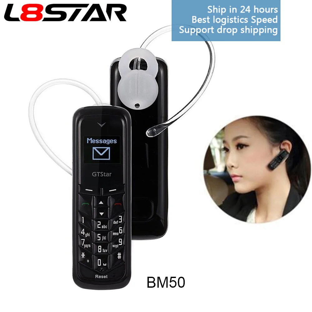 

L8STAR Mini Headphone mobile Phone GTSTAR BM50 Unlocked Wireless Bluetooth Headset Dialer Dual SIM Card Dial Mini Phone BM10