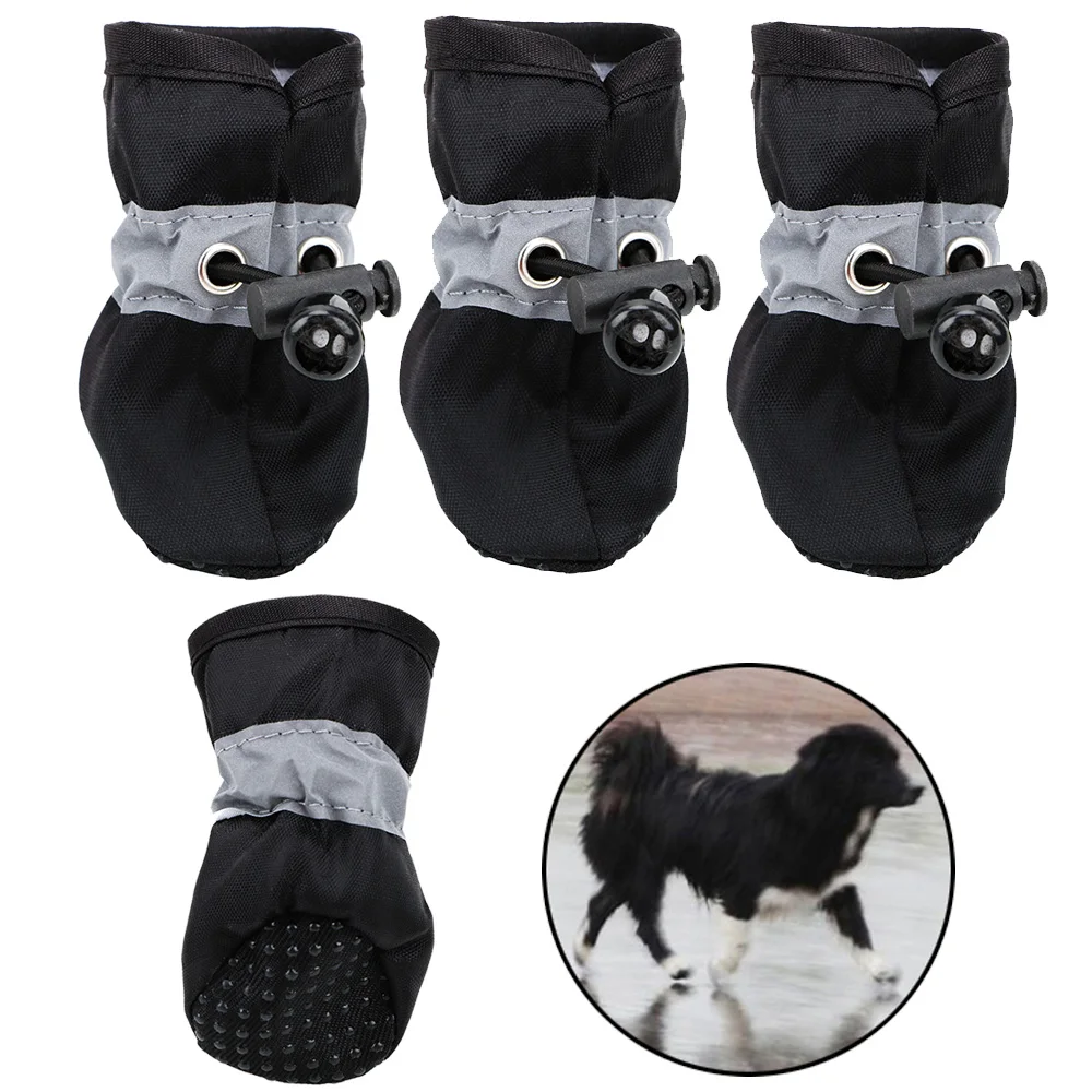 HOOMIN 4 шт./компл. для щенков дождевые зимние сапоги водонепроницаемый светильник Обувь для собак кошки обувь носки пинетки противоскользящие