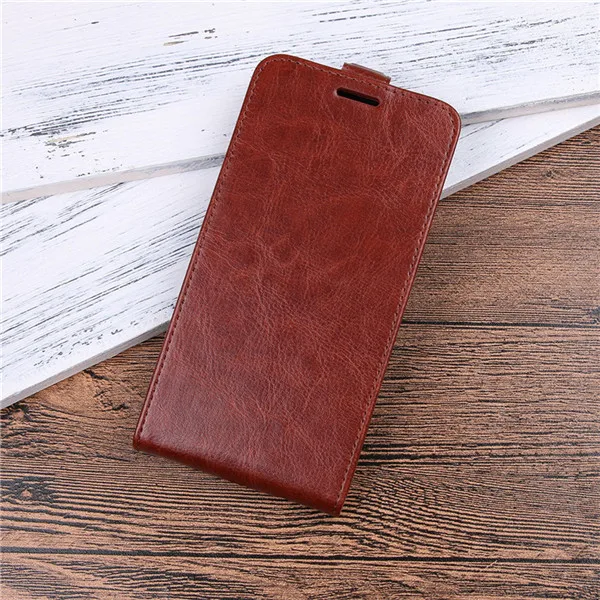 JFVNSUN For Huawei Honor 7C Case 5.7" AUM-L41 Vintage Leather+ Silicone Card Slot Vertical Flip Case for Huawei Honor 7C Cover - Цвет: brown