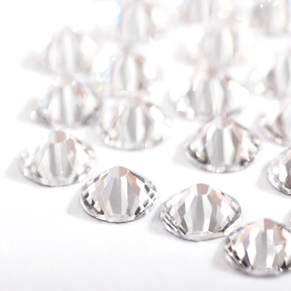 

SS3 1.3mm Glass 3D Tips Flat Drill Rhinestones For Nail Art Design Gems Nail Decorations Crystal Strass 1440pcs
