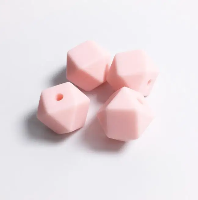 100pc Hexagon Silicone Beads Teething Baby Chewing Bead Teeth Necklace Bead Diy Chewable Silicone Mini Geometric bead 